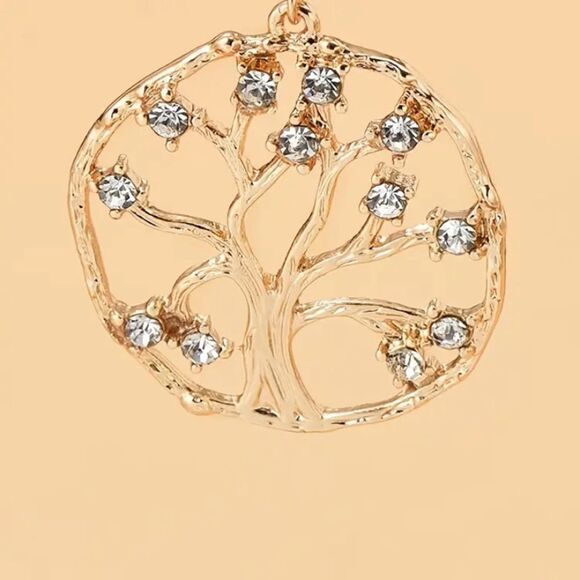 β¨πβ¨π
 Tree Of Life InlaidβSimulated Zircon 18K Plated Drop Dangle Earrings π
β¨ - Picture 4 of 12